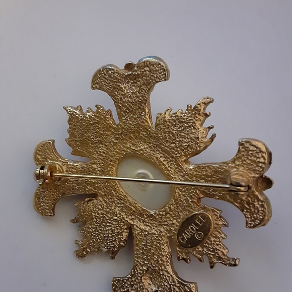 Carolee Vintage Maltese Cross with Faux Pearl Center - Picture 2 of 3